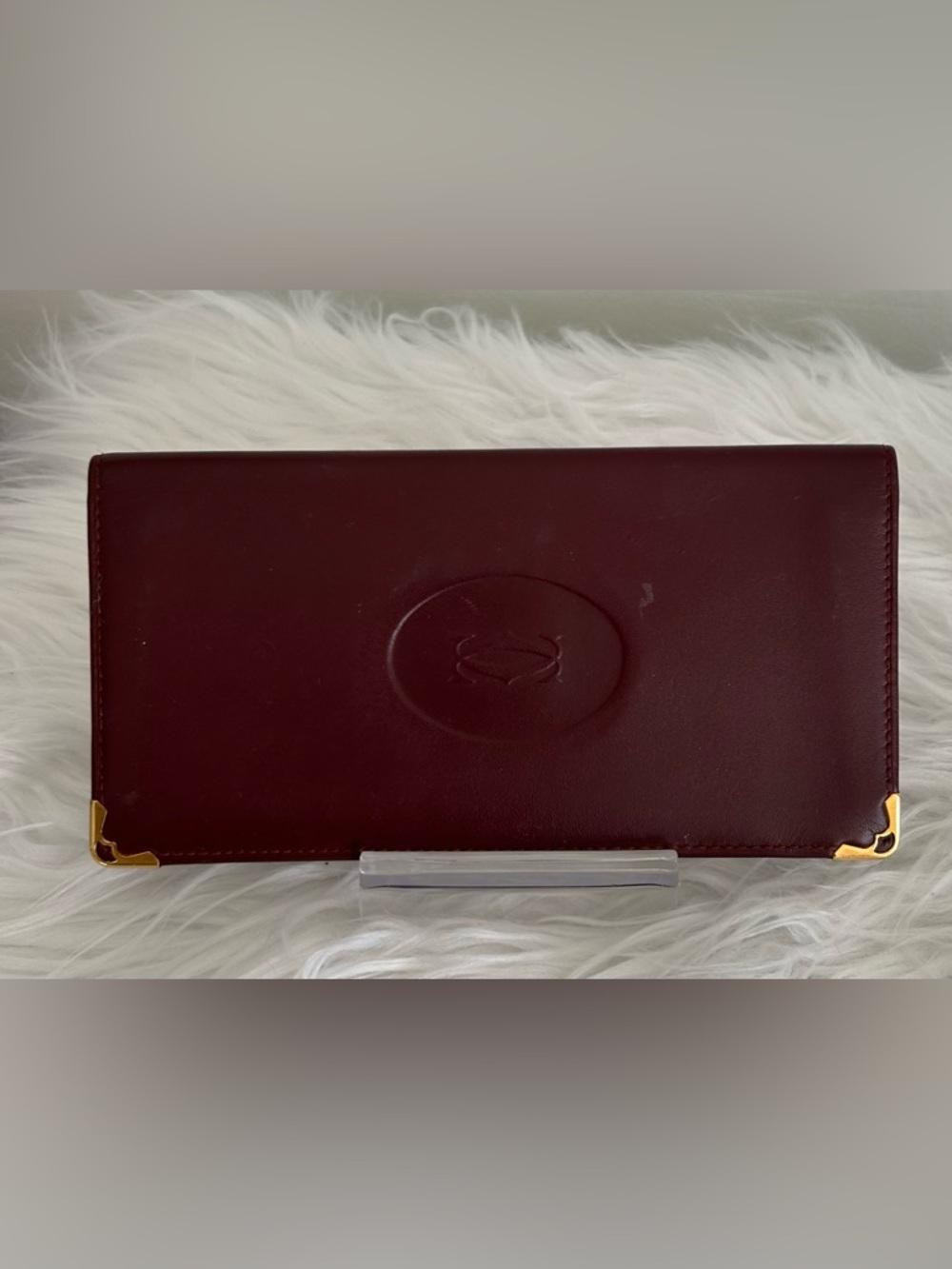 Cartier Must De Cartier Burgundy Leather Wallet Clutch Vintage - Picture 4 of 11